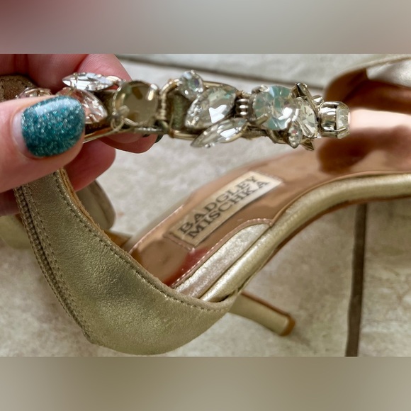 Badgley Mischka jewelled ankle strap heels. Size 5.5 but would fit a size 6 too - Picture 12 of 13